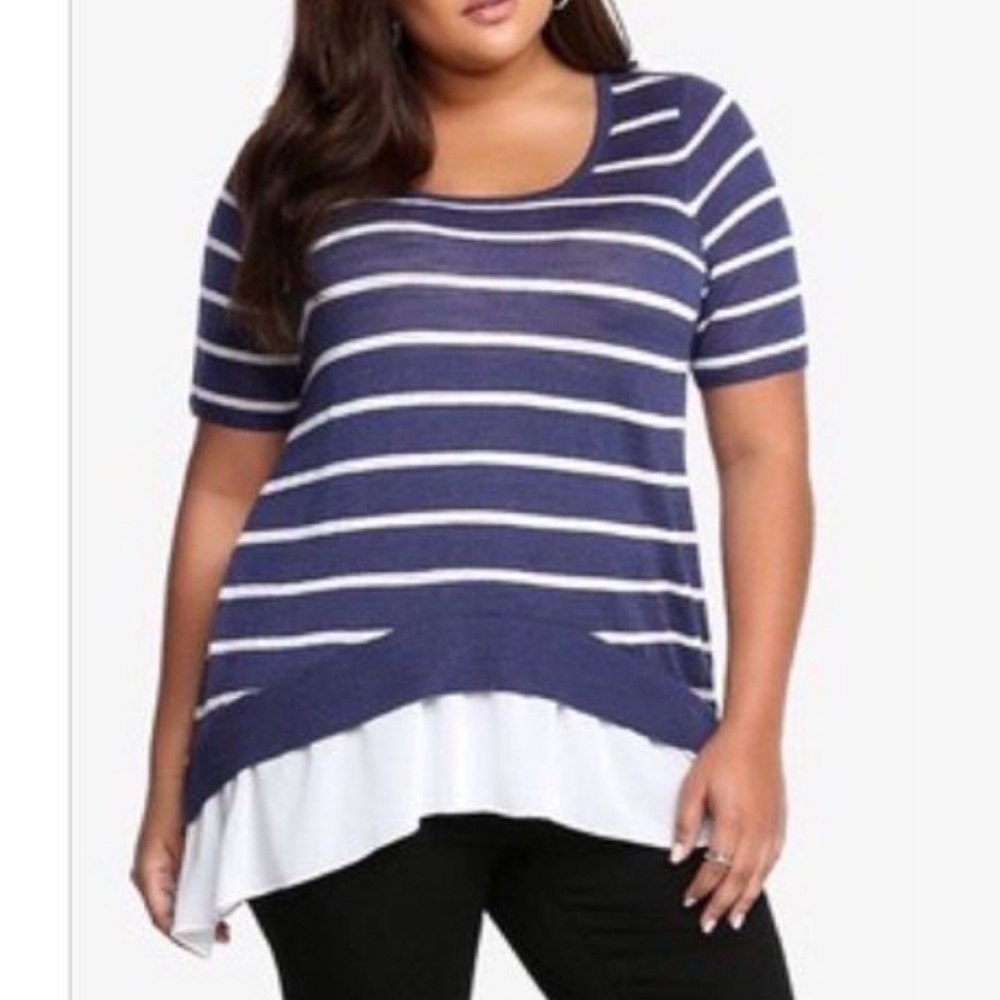 Navy and White Stripe Shirt